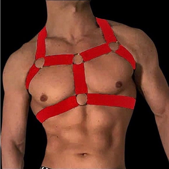 Men’s Shoulder Chest Metal Ring Style Elastic Harness - Picture 7 of 7